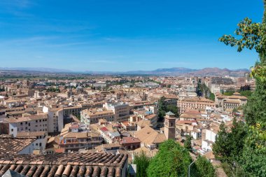 Endülüs, İspanya 'daki Granada şehri manzarası. Avrupa. 1 Ekim 2022