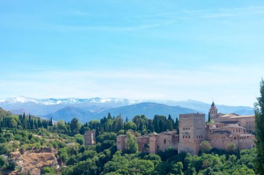 Endülüs, İspanya 'daki Granada' daki Alhambra manzarası. Avrupa. 1 Ekim 2022