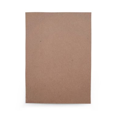 Üst görünüm A6 boş kağıt beyaz arkaplan izole.