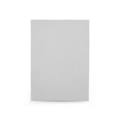 Üst görünüm A6 boş kağıt beyaz arkaplan izole.