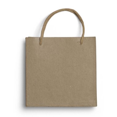 Beyaz arkaplana karşı odaklanan tek şey klasik kahverengi bir çanta..