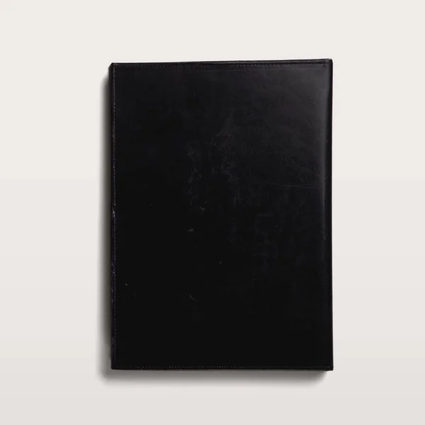 Black Note Flat Lay Concept Isolated White Background — Stock Photo, Image