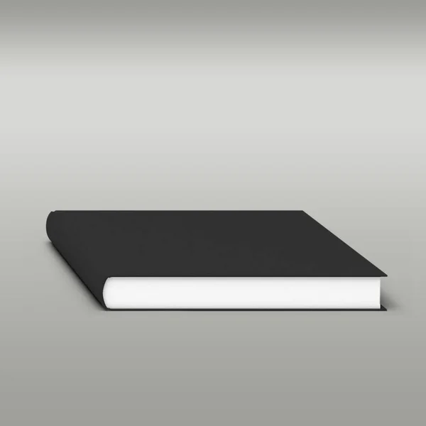 Big Black Organizer Large Book Isolated Grey Background — Stock Photo, Image