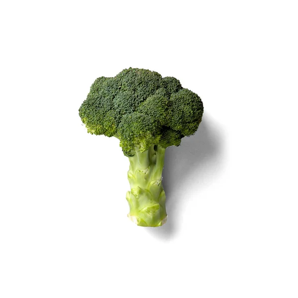 Close Bekijk Organische Broccoli Tegen Witte Achtergrond — Stockfoto