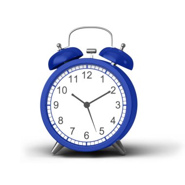 Varlık zaman projeniz için beyaz arkaplanda izole edilmiş renkli alarm saati.