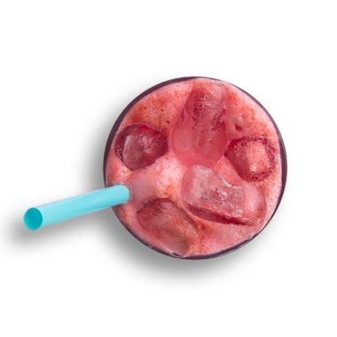 İçecekler için buzlu tropikal meyve suyu beyaz arka planda izole edilmiş konsept tasarımı.