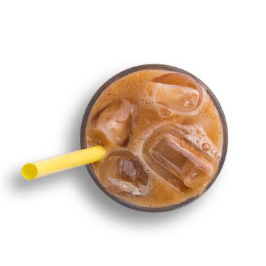 İçecekler için buzlu tropikal meyve suyu beyaz arka planda izole edilmiş konsept tasarımı.