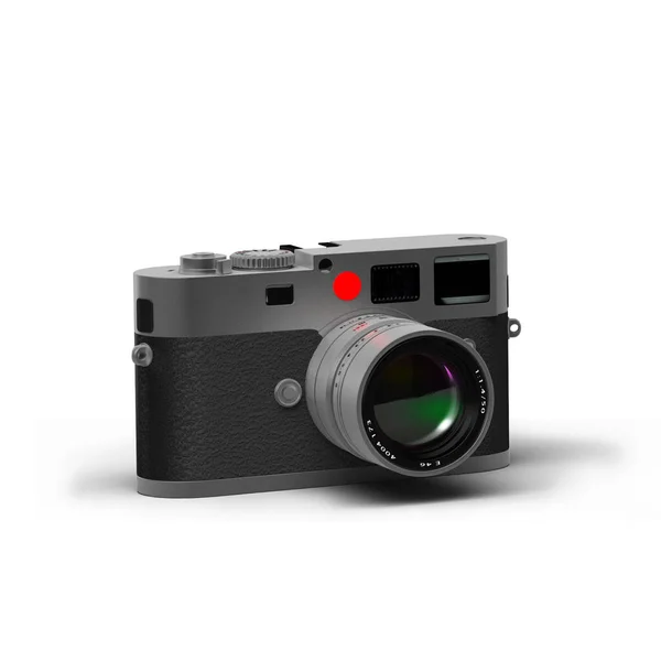 お使いのデバイスのコンセプトに適した白い背景に独立した一眼レフカメラ — ストック写真