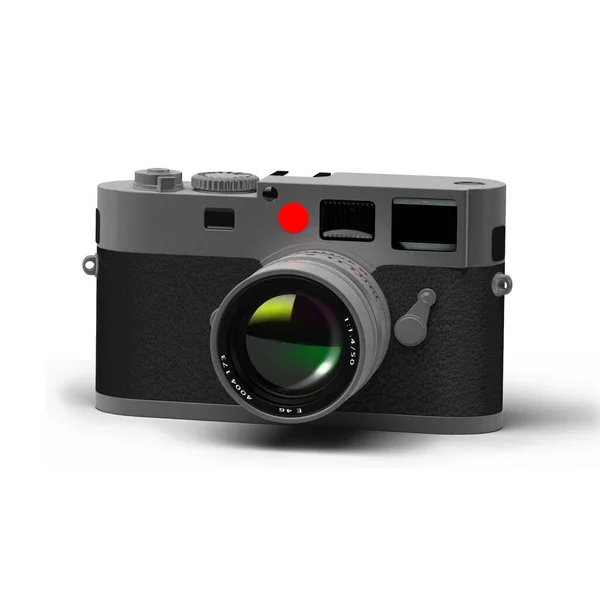 お使いのデバイスのコンセプトに適した白い背景に独立した一眼レフカメラ — ストック写真