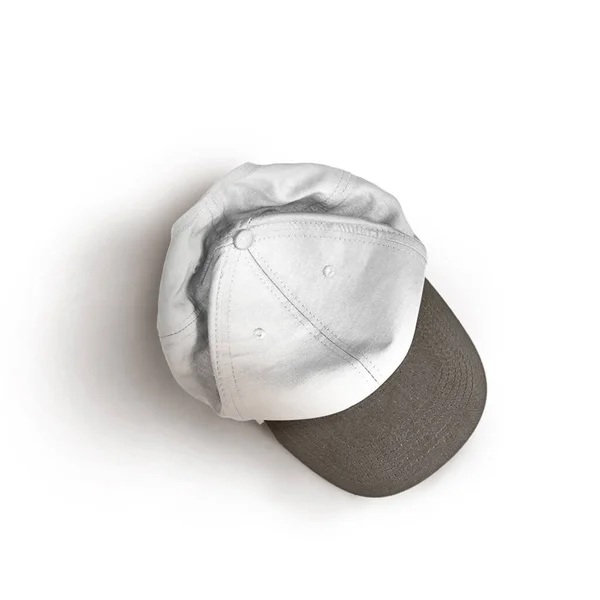 White Black Snapback Cap Mockup Grey Background — Stock Photo, Image