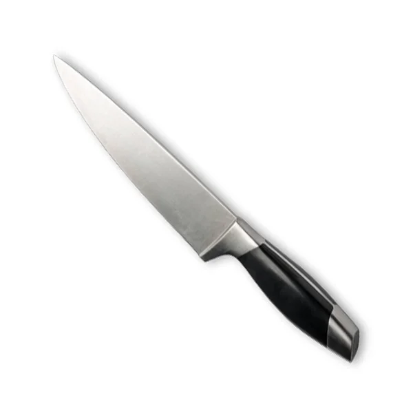 Beyaz Arka Planda Siyah Tahta Saplı Kasap Bıçağı — Stok fotoğraf