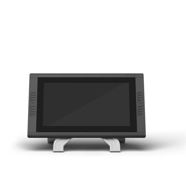 Zwarte Tablet Computer Met Blanco Zwart Display Geschikt Voor Mockup — Stockfoto
