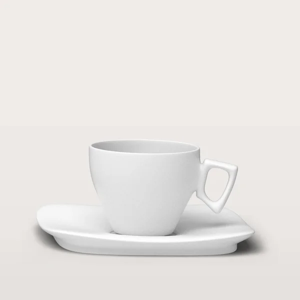 纯白咖啡或茶杯 背景为白色 — 图库照片