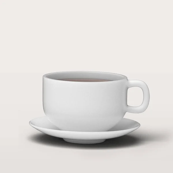 Tiszta Fehér Csésze Kávé Vagy Tea Elszigetelt Fehér Alapon — Stock Fotó