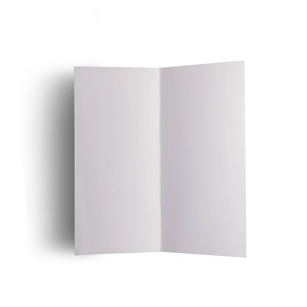 白い背景に隔離された折り畳まれた正方形のメニュー紙 — ストック写真
