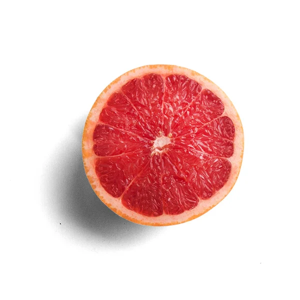 Färsk Saftig Grapefrukt Isolerad Den Vita Bakgrunden — Stockfoto