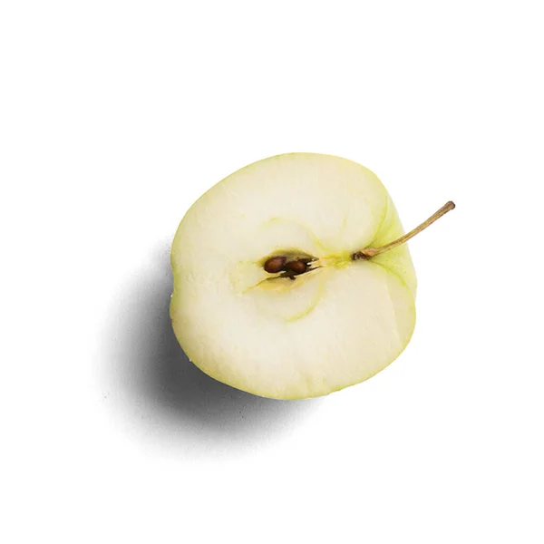 Świeże Soczyste Jabłko Izolowane Białym Tle — Zdjęcie stockowe