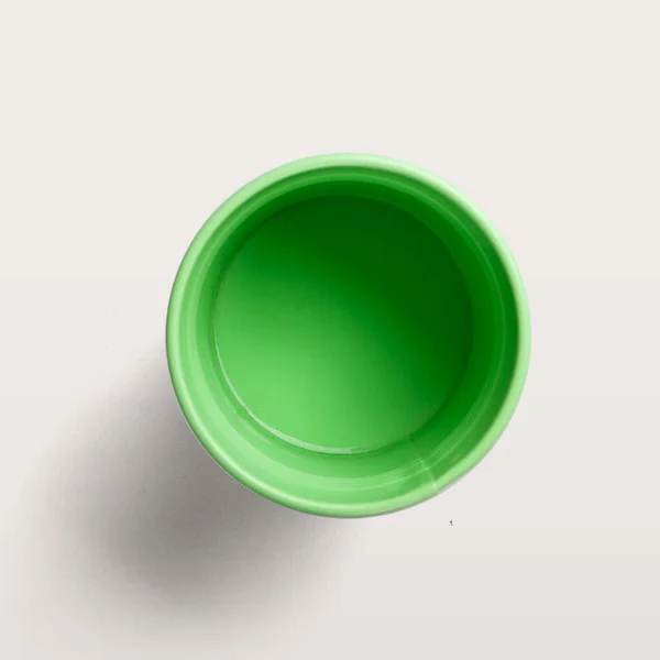 Зелений Порожній Горщик Концепцією Плоского Шару Ізольований Білому Тлі — стокове фото