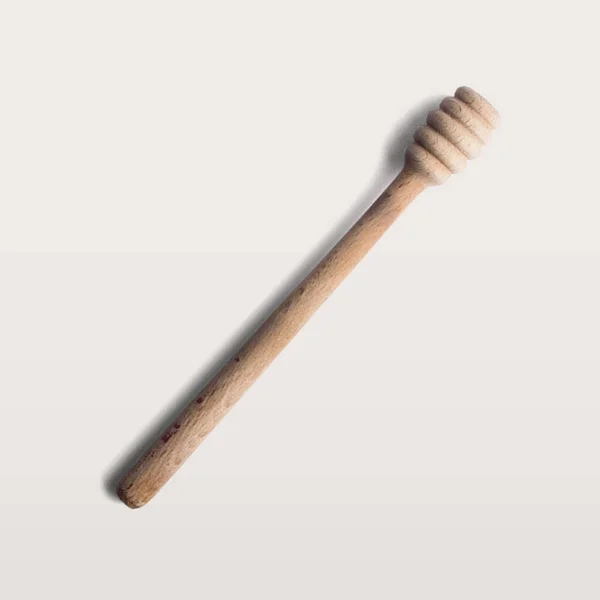 Honey Wooden Stick Flat Lay Concept Isolated White Background — Stock Photo, Image