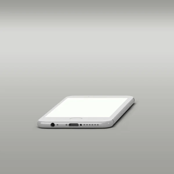 モックアッププロジェクトのための空白の白い画面と灰色の背景に隔離された光沢のあるスマートフォン — ストック写真