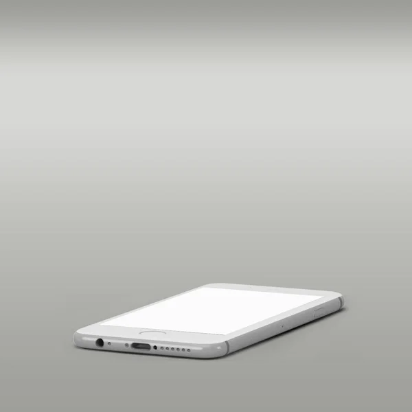 Блискучі Смартфони Ізольовані Сірому Фоні Порожнім Білим Екраном Макетного Проекту — стокове фото