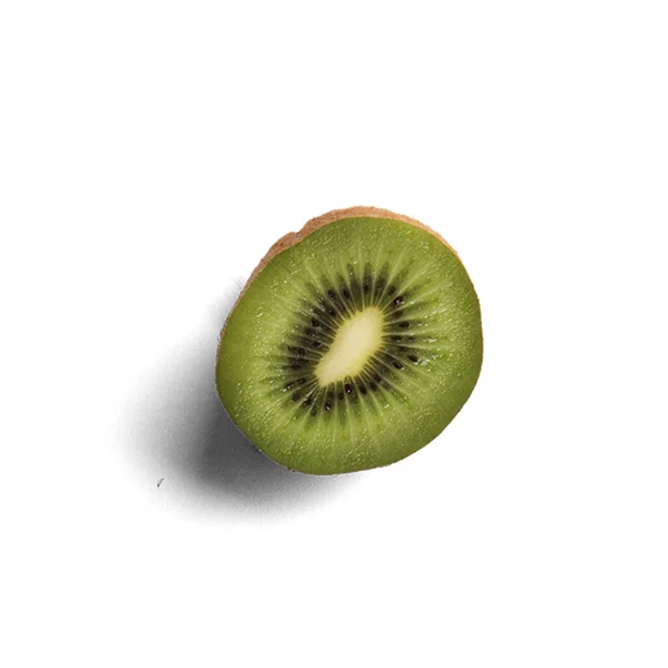 Färsk Saftig Kiwi Isolerad Den Vita Bakgrunden — Stockfoto