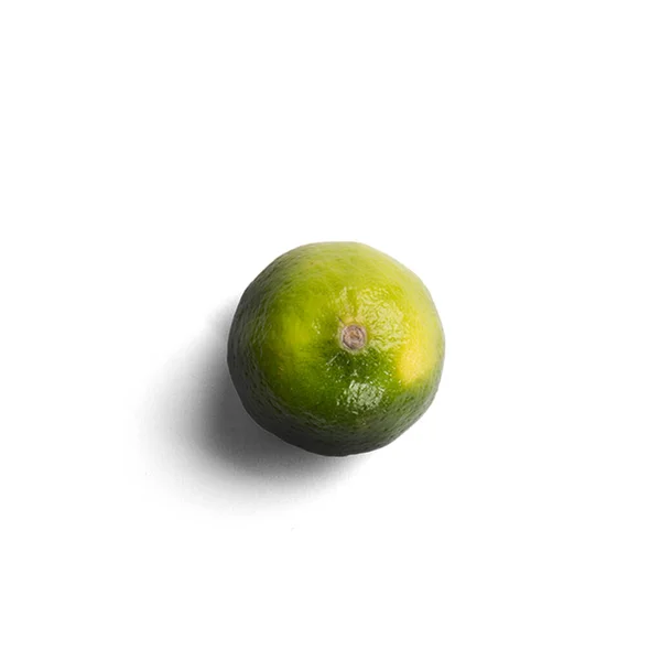 Limão Fresco Suculento Isolado Fundo Branco — Fotografia de Stock