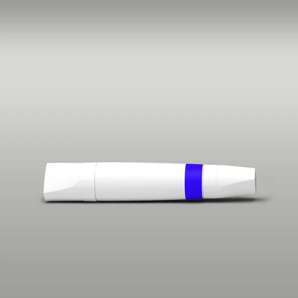 Синя Маркерна Ручка Ізольована Сірому Фоні — стокове фото