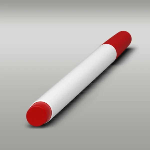 灰色の背景に隔離された赤いマーカーペン — ストック写真