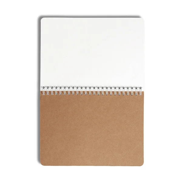 Brown Eco Notebook Scrapbook White Background Your Asset Design — Stock Photo, Image
