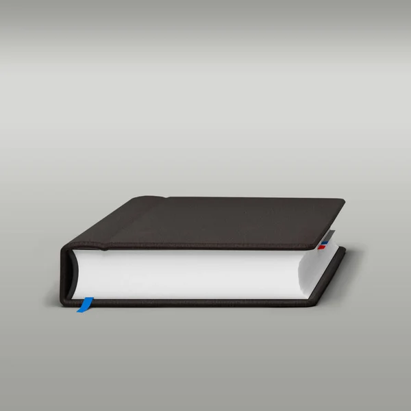 Big Black Organizer Large Book Close Isolated Grey Background — Stock Photo, Image