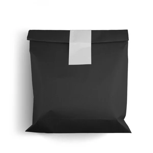 经典的黑色纸袋 白色背景隔离适合您的模型设计 — 图库照片