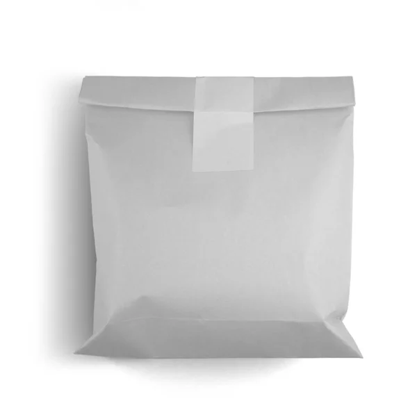 Classical White Paper Bag Isolated White Background Fit Your Mockup — Stock Photo, Image