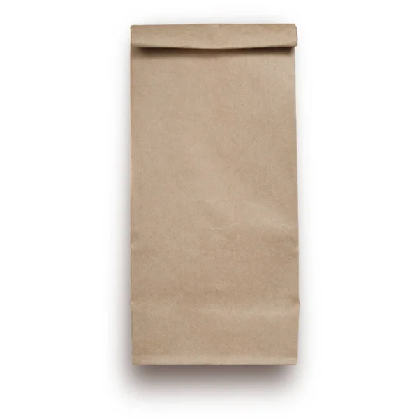 Classical Brown Paper Bag Isolated White Background Fit Your Mockup — Stock Photo, Image