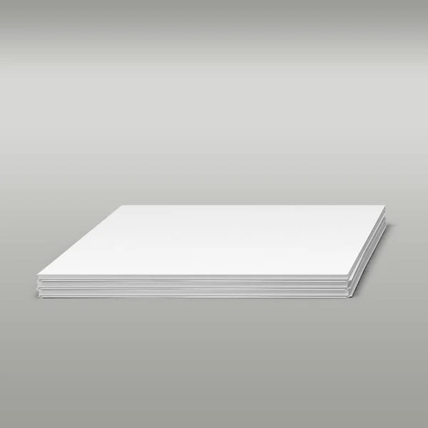 Стек Білих Порожніх Банківських Карток Сірому Фоні Підходить Дизайну Шаблону — стокове фото