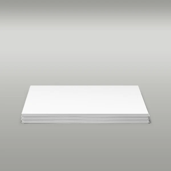 灰色背景的白色空白银行卡堆栈适合模板设计 — 图库照片