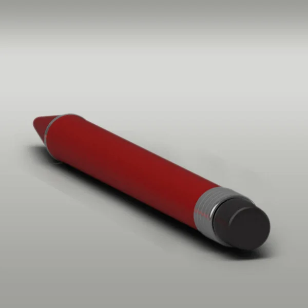 Red Pen Writer Isolated Grey Background — Stock Photo, Image