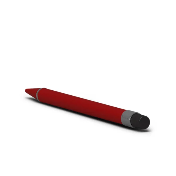 Красная Ручка Писателя Выделена Сером Фоне — стоковое фото