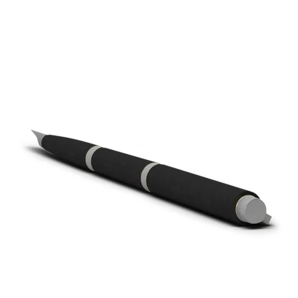 Czarny Długopis Dla Pisarza Odizolowany Szarym Tle — Zdjęcie stockowe