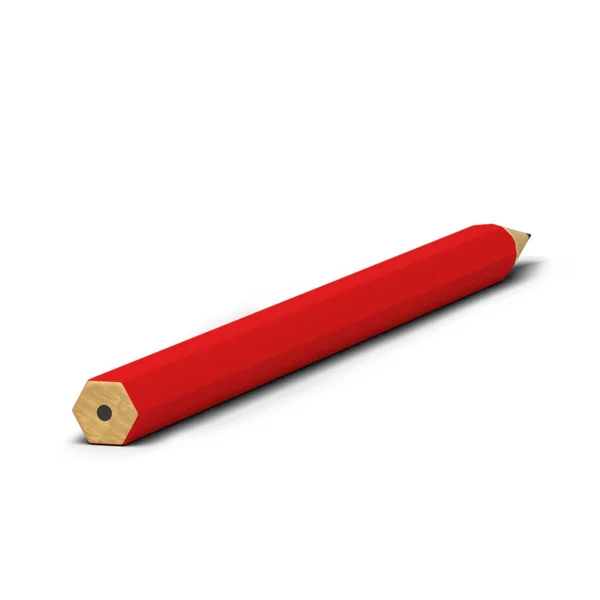 Червоний Олівець Великого Розміру Ізольований Сірому Фоні — стокове фото