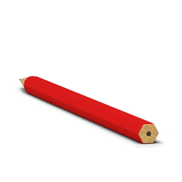 红色铅笔 大尺寸 灰色背景隔离 — 图库照片