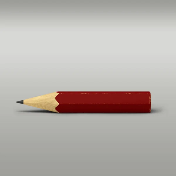 灰色背景下孤立的红色铅笔小尺寸 — 图库照片
