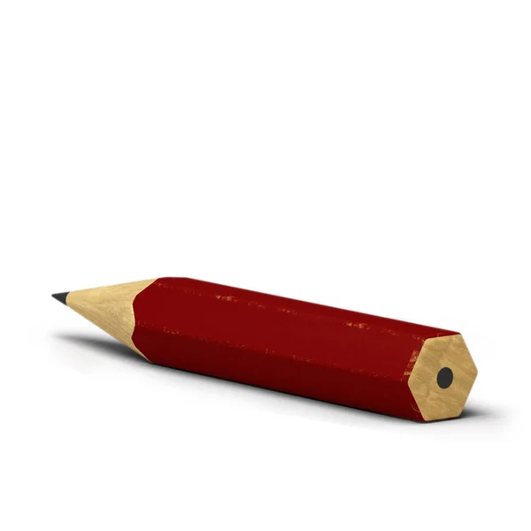Lápis Vermelho Tamanho Pequeno Isolado Fundo Cinza — Fotografia de Stock