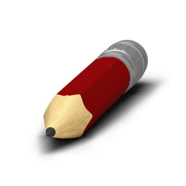 Červená Tužka Malá Velikost Izolované Šedém Pozadí — Stock fotografie