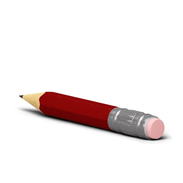 Červená Tužka Malá Velikost Izolované Šedém Pozadí — Stock fotografie