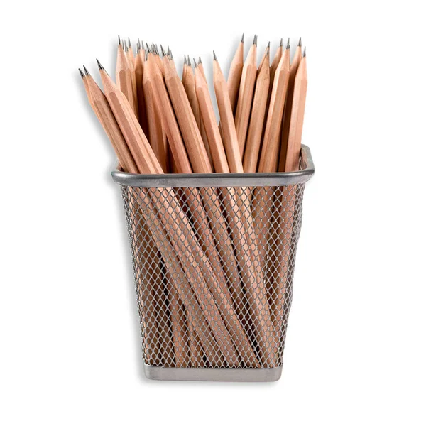 Bunch Pencils Glass Isolated White Background Suitable Your Back School — Stock Photo, Image