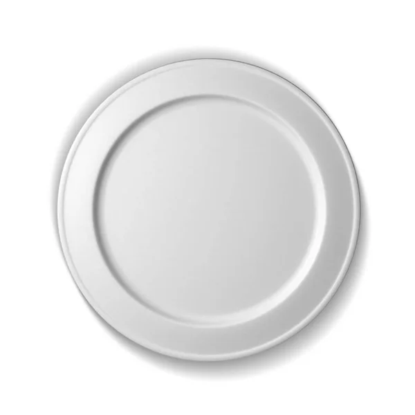 Empty White Plate Clean Condition White Background — Stock Photo, Image