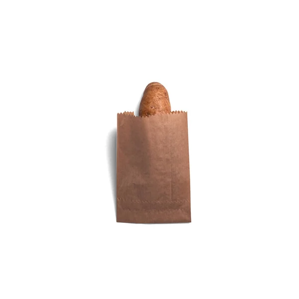 Zavřít Pohled Roll Chleba Bílém Pozadí — Stock fotografie