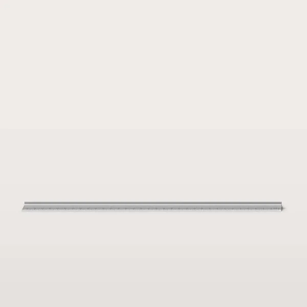 Hardmetalen Liniaal Geïsoleerd Wit Fit Voor Terug Naar School Concept — Stockfoto