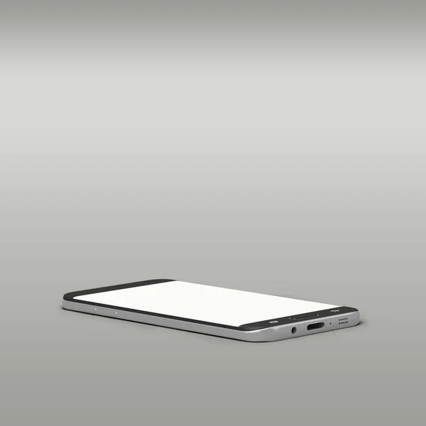 Gri Arkaplanda Izole Edilmiş Projeniz Için Beyaz Boş Akıllı Telefon — Stok fotoğraf